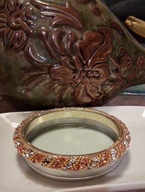 Rose Gold and Silver Crystal Bangle Bracelet